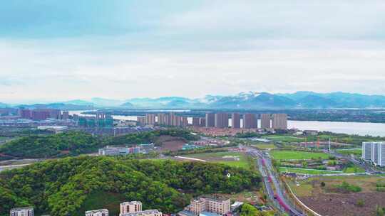 杭州滨江城市建筑风景航拍