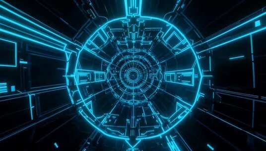 科技感蓝色隧道穿梭背景
