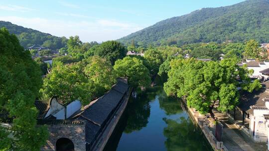 惠山古镇航拍河流