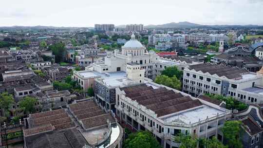 广东江门开平赤坎古镇旅游景区航拍