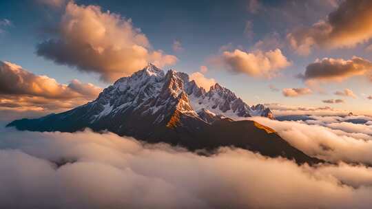 雪山云海壮丽全景