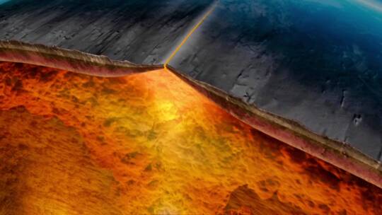 地壳运动 地壳 火山喷发 岩浆 地壳动画视频素材模板下载