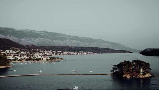 克罗地亚拉布岛海岸全景