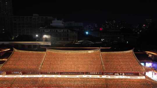 航拍福建莆田古谯门夜景