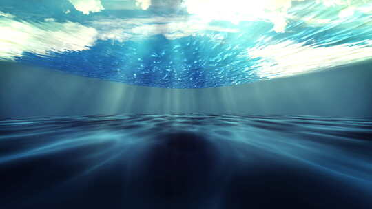 水下光线穿过大海海底视频素材模板下载