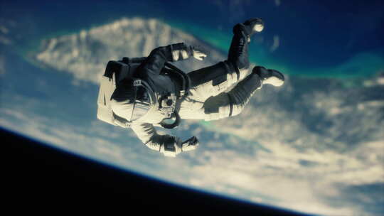 宇航员和外太空漫游视频素材模板下载