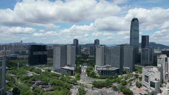 航拍浙江台州建设台州大景