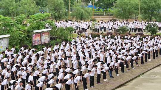 学生做广播体操视频素材模板下载