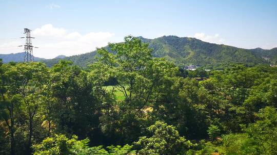 实拍旅途火车窗外风景