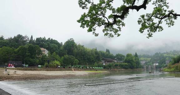 浙江温州泰顺廊桥烟雨唯美空镜