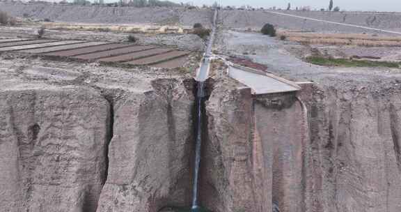 甘肃敦煌洪水河峡谷航拍