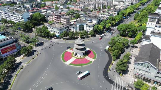 江苏扬州文昌阁地标建筑航拍