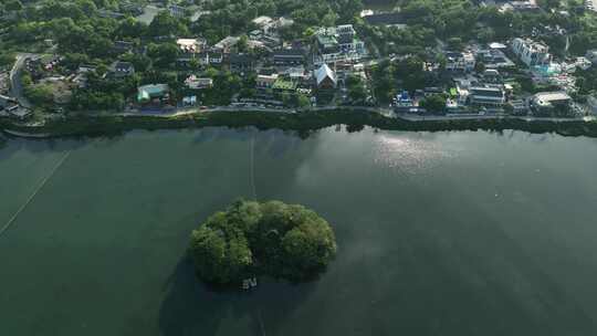 三圣乡城市建筑航拍湖景