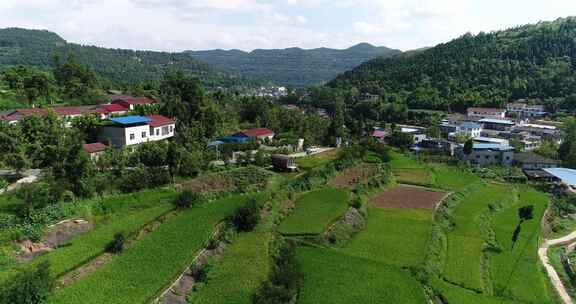 四川德阳山区农村航拍