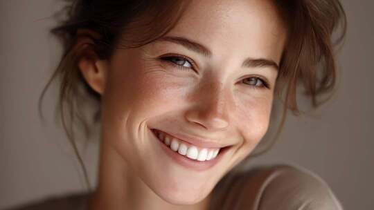 自信微笑特写展现迷人魅力