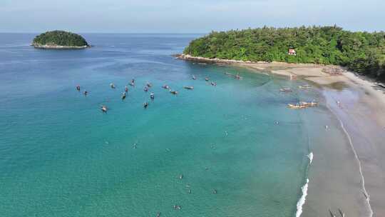 泰国普吉岛海滩海滨自然风光航拍