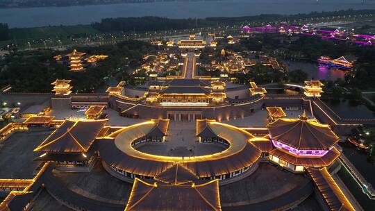 湖北襄阳中国唐城4A景区夜景