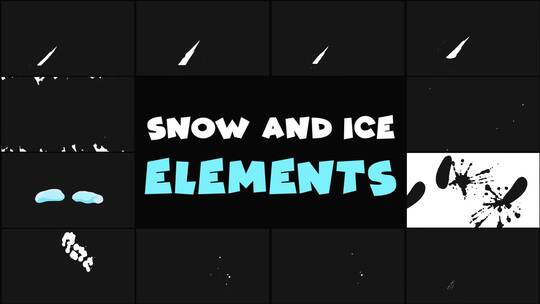 雪和冰元素|后效果时尚清新动感AE模板