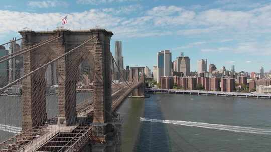 美国纽约布鲁克林大桥航拍