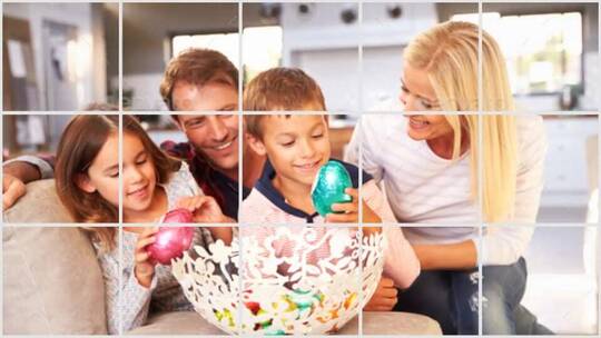 五彩缤纷复活节问候家庭照片展示AE模板AE视频素材教程下载