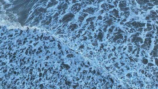 俯拍海面浪花素材