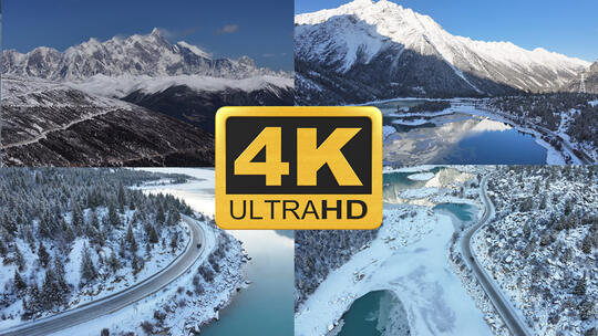 4k雪山自然风光全景