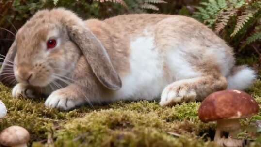 草地上休憩的兔子