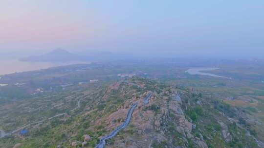 航拍枣庄岩马水库和九曲花海视频素材模板下载