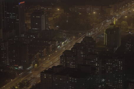 北京夜景高处延时