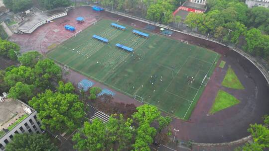 阴雨天气重庆西南大学高视角俯瞰校园航拍