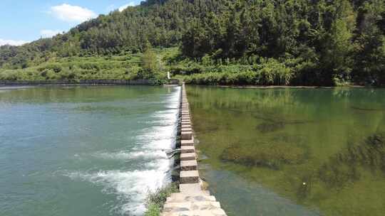 自然风光小桥流水风景实拍