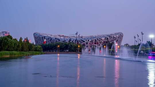 北京_奥林匹克公园_鸟巢_城市地标_延时视频素材模板下载