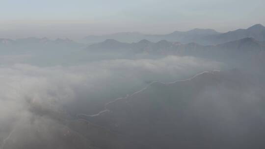 北京箭扣长城冬季雾凇云海震撼景观