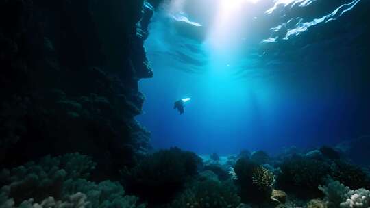 海底水下世界光线视频素材模板下载