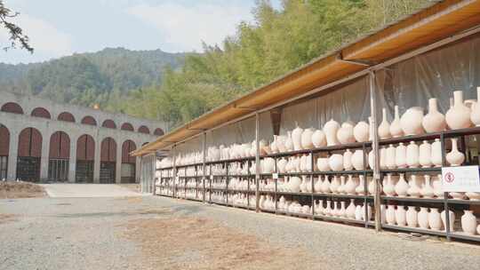 景德镇旅游景点丙丁柴窑建筑空镜运镜视频素材模板下载