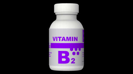 一瓶维生素B2胶囊、药丸、片剂、Alph