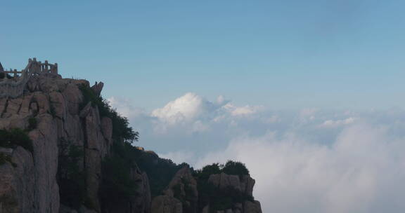 中国山东泰安泰山山顶风景风景区云海