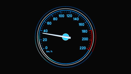 4K蓝色科技汽车速度仪表盘通道