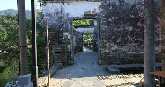 早晨阳光江西古民居小巷古建筑光影