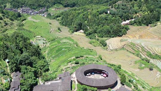 福建漳州南靖土楼古镇村落土楼航拍乡村9