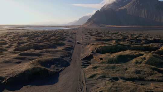 Stokksnes，黑色海滩，驾驶，吉普