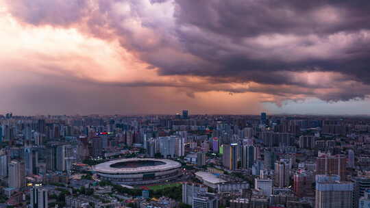 城市暴雨来临延时