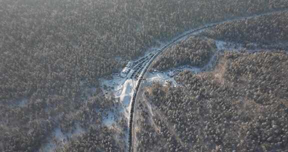 长白山雪岭景区航拍