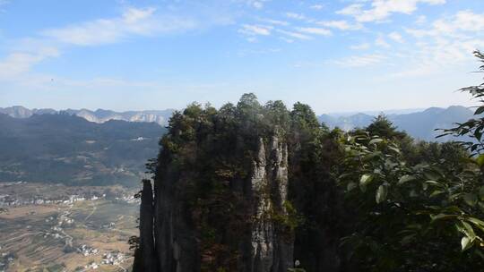 绝壁山峰 湖北省5A景区恩施大峡谷风景