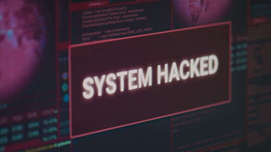 计算机显示器显示被黑系统警报消息