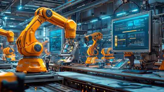 智能工厂机械臂 操控屏科技生产线工厂车间