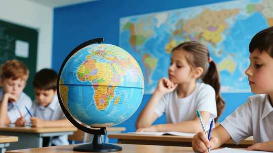 教育场景中学生的学习与科技元素展示