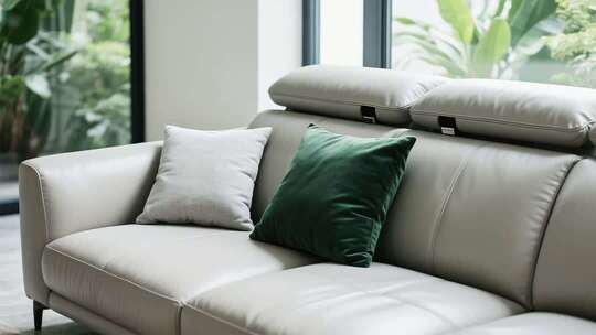 室内米色沙发及抱枕素材