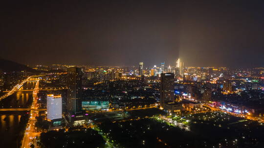 城市夜景延时航拍