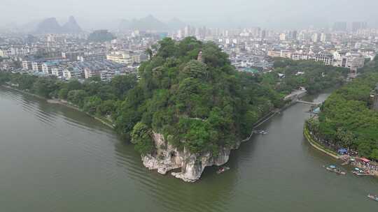 广西桂林象鼻山5A景区航拍